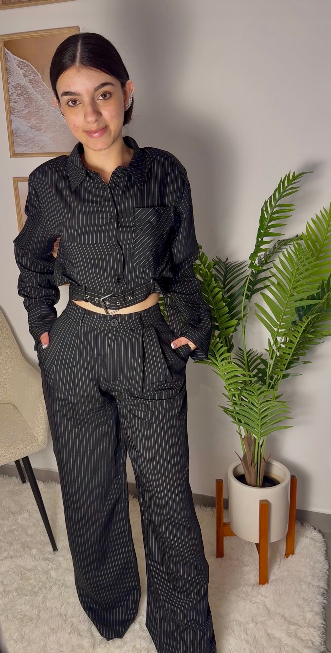 Conjunto fato risca de giz